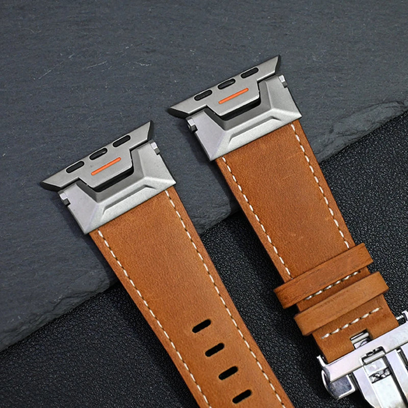 Genuine Leather Band for Apple Watch Ultra Luxury Strap