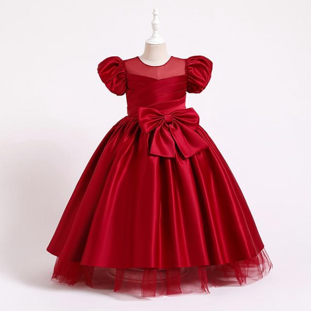 Children Dresses for Girls Wedding Princess Ball Gown Elegant Puff Sleeve Formal Party Prom Dress for Teen 4-14 Years Costumes