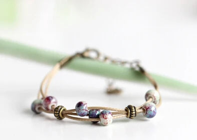 Delicate Hand-Woven Ceramic Beads Bracelet Originality Bracelet