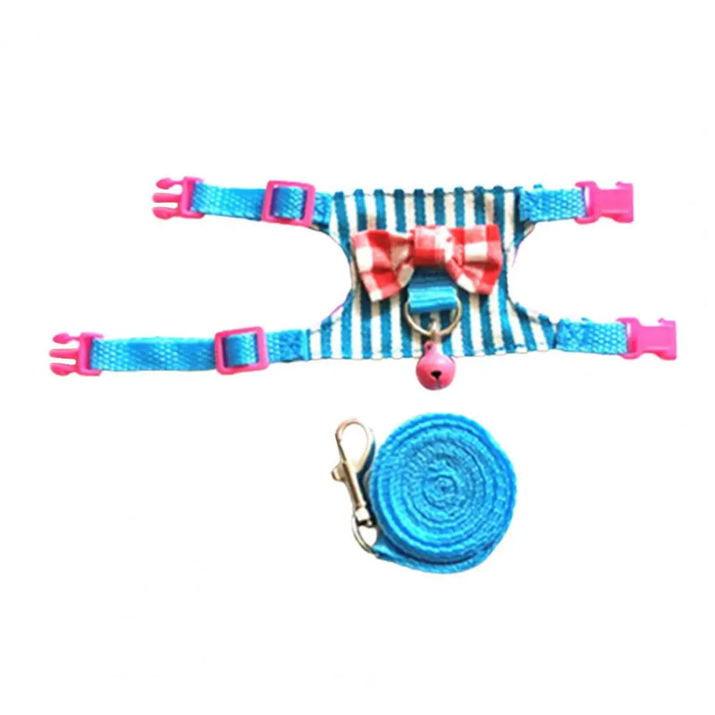 Hamster Small Pet Harness Rabbit Bowtie Striped Rope baby ferrets pet rats Bowknot Chest Strap