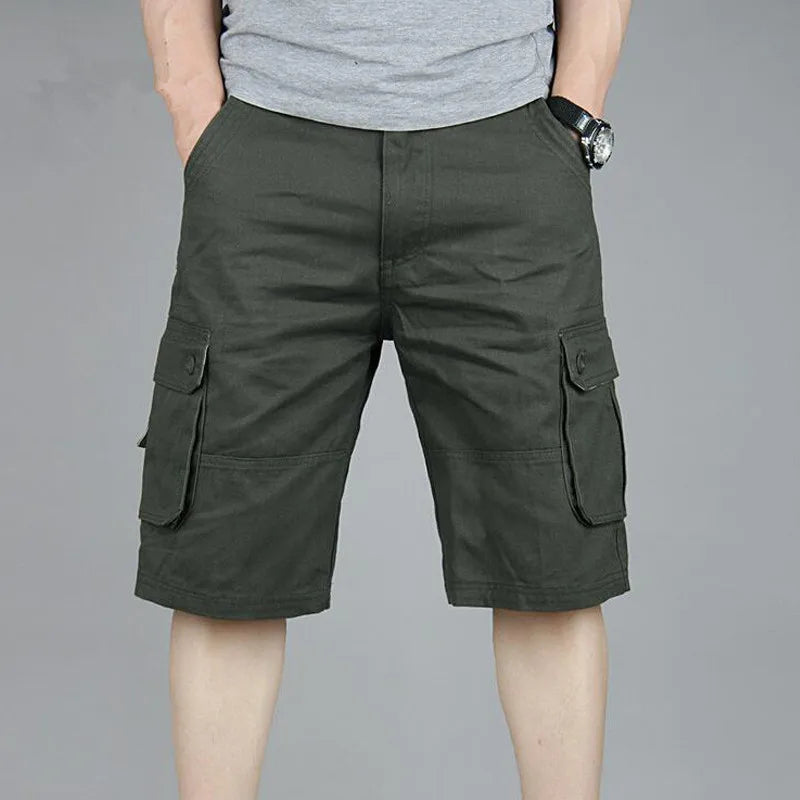 Cargo Shorts Men's Summer Casual Cotton Loose Overalls Baggy Multi-Pocket Army Military Trousers Tactical Shorts