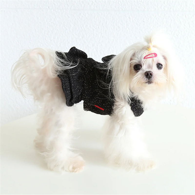 Autumn Winter Pet Clothes with Sheep Plush Strap Skirt Maltese Cat Dog Clothing