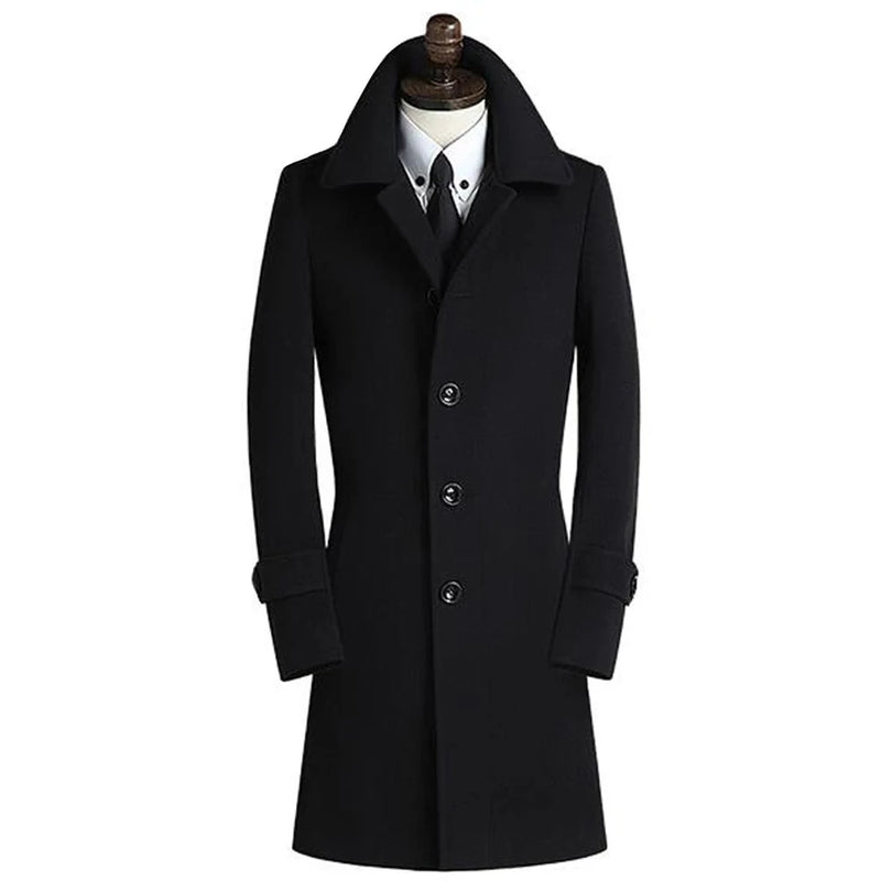 Wool Coat casual Mens Men high quality winter Slim Jacket Single breasted overcoat