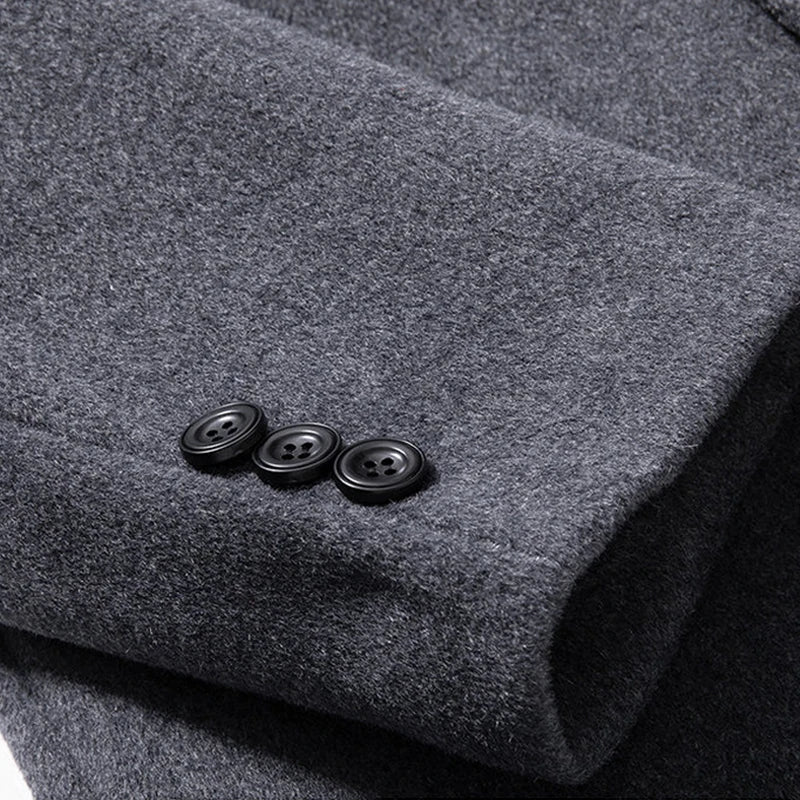 Male Long Woollen Overcoat High-end Wool Men's Solid Casual Business Woolen Coat Autumn and Winter