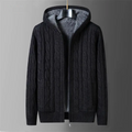 Men Fleece Warm Black Khaki Knit Winter Sweater  Wool Liner Cardigan Knitted  Hooded Sweater Knitwear Jackets Coat Clothing