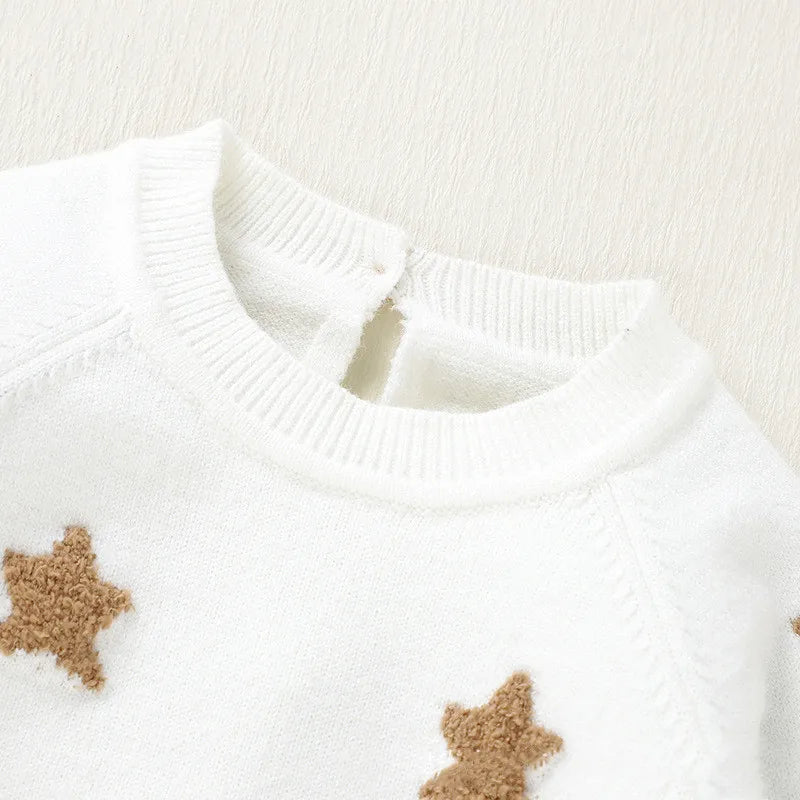 Kid Girl Sweater Newborn Clothes New Year Romper Jumpsuit Clothing Pullover Top Stars Sweaters Boy Fashion Knitwear