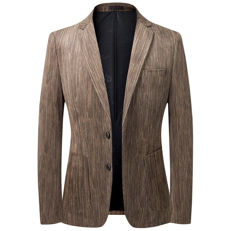 Men Casual Blazer Suit Corduroy Slim Fit Youth Leisure Suit Jacket