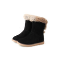 Winter Women Snow Furry Boots Thick Fur Lady Shoes Low Heels