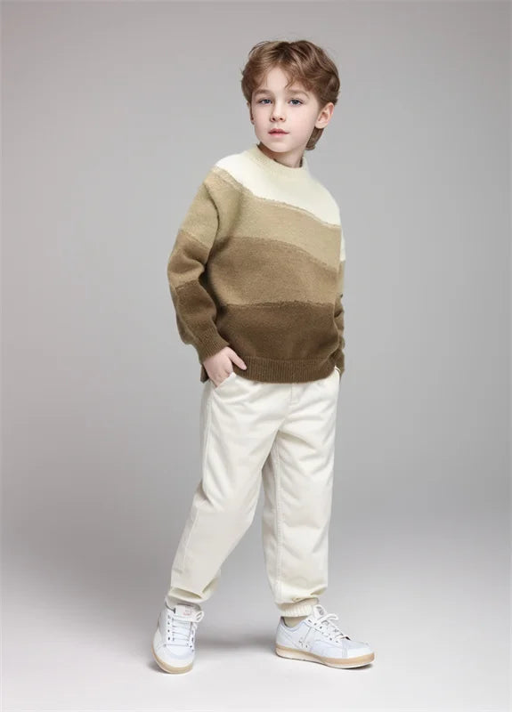 Boys Sweater Wool Coat Kids Tops Knitting Cottons Pullover Teenagers