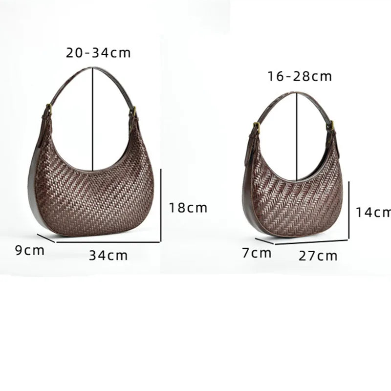 Retro underarm bag leather female bag pure hand