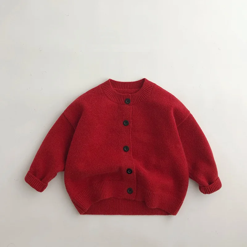 Winter Kids Sweaters Red Toddler Girl Cardigan Kids Boys Girls Cardigan Christmas Costumes Children Coat Clothes