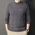 Autumn and Winter Series Thread Men Warm Sweater Solid Round Neck Casual Knitted Sweater O-Neck Pullovers