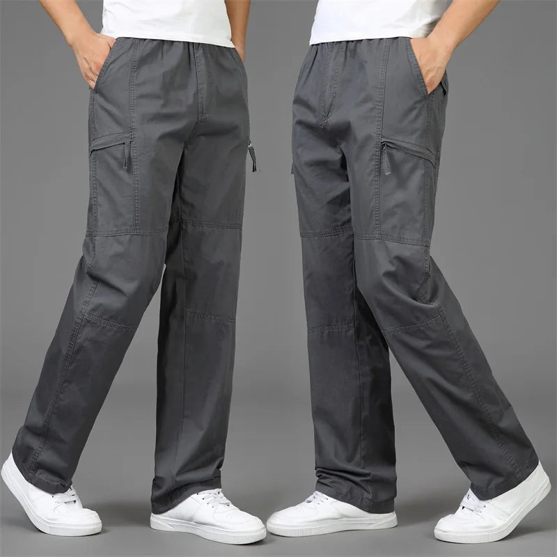 Men Spring Cargo Pants Autumn Men Casual Multi Pocket Straight Trousers Men Cotton Tactical Pants Male