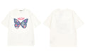 Retro Cute Embroidery Denim Butterfly Patch Streetwear Men Women Summer Cotton Top