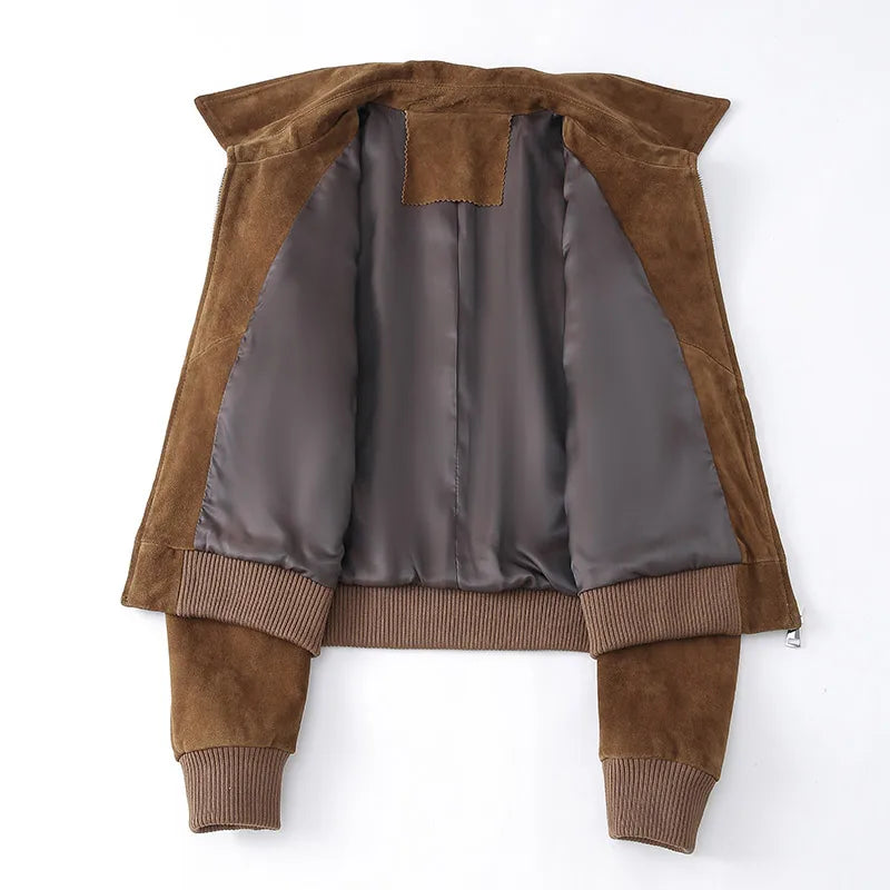 Women's Jacket Coat Spring Autumn Luxury Soft Leather