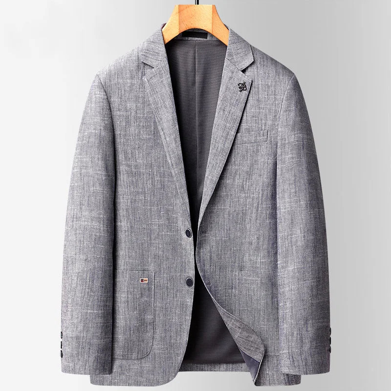 Linen Blazers Male Loose Business Casual Suit Jacket Luxury Outdoor Coats Spring Suits for Men