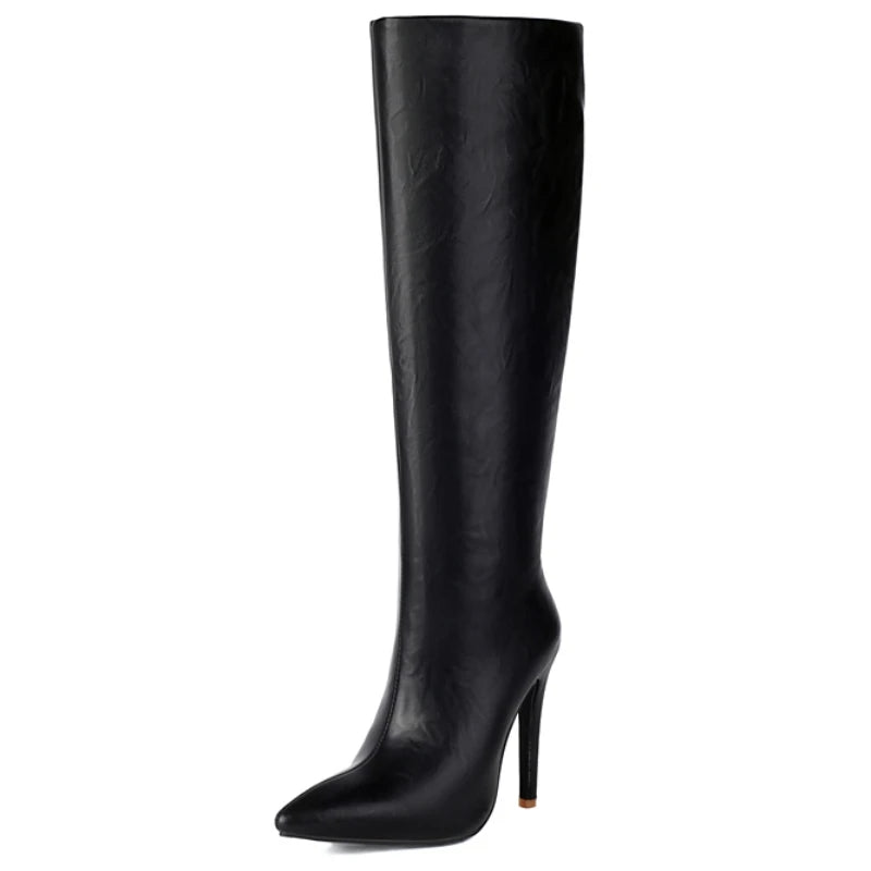 Women's Knee High Boots Winter Shoes  Heeled Long Boot Ladies Footwear