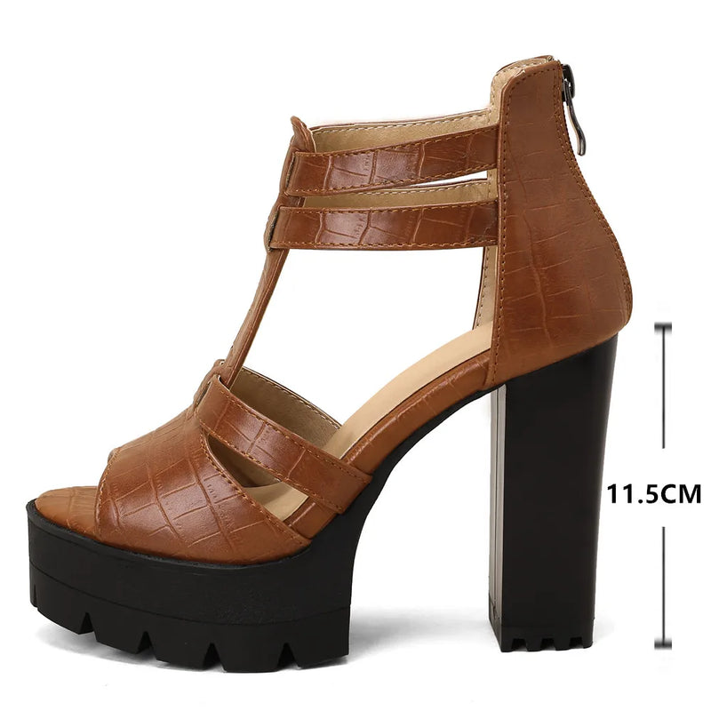 Pumps Summer Shoes For Women Sandals Platform Rome Thick Heels