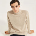 Cashmere Sweater Men Round Neck Thickened Half High Neck Knitted Shirt Sweater Men's