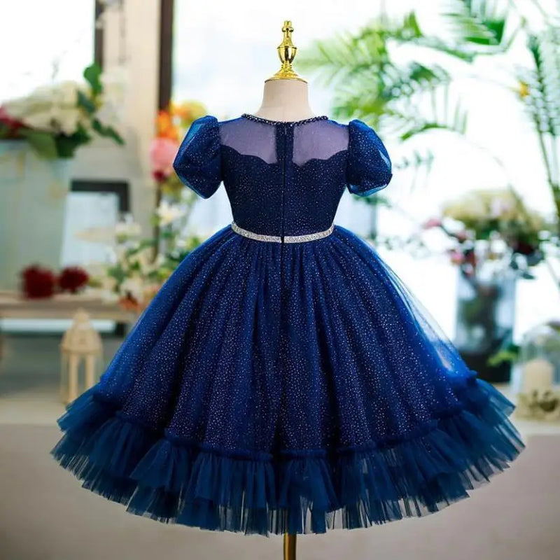 Children's Evening Gown Autumn Kids Performance Clothes Wedding Birthday Party Christening Dresses For Girls Baptism