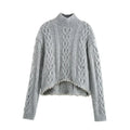 Women Winter Short Knitted Sweater Cropped Sweater Pullovers Casual Elegant