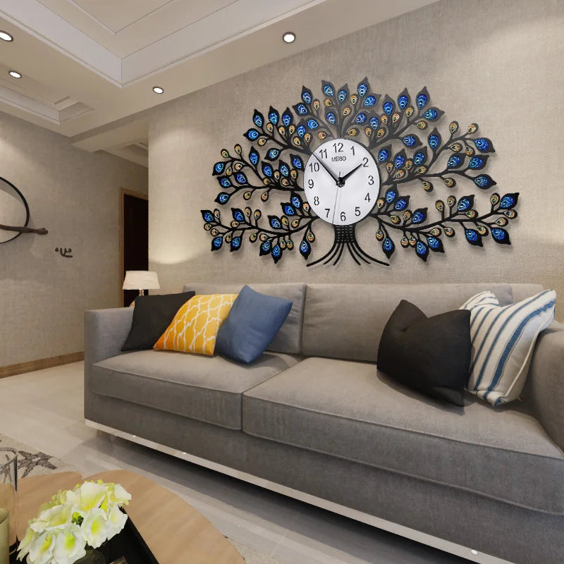 Luxury Wall Clock Living Room Wall Home Decorative Art Clock Mechanism Quartz Watch Home