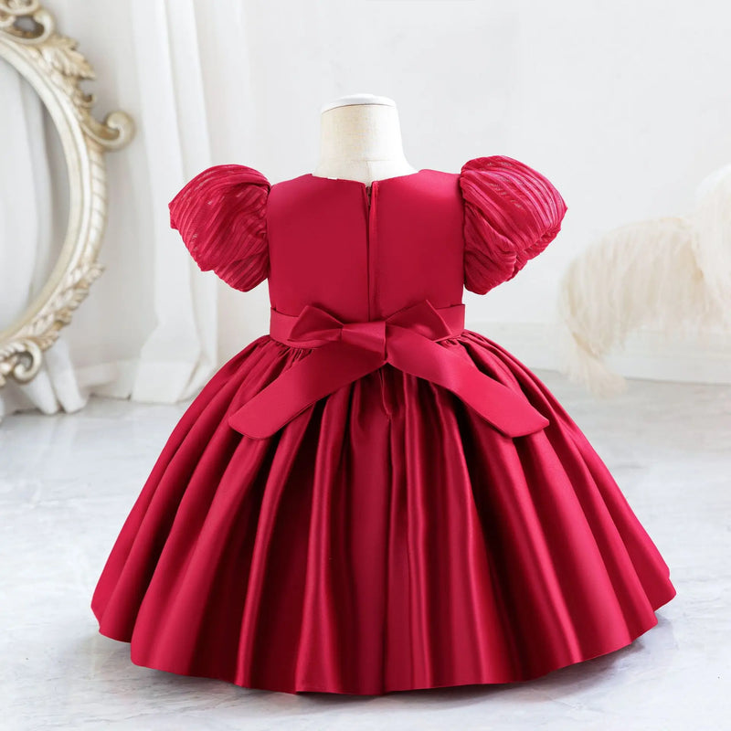 Baby Striped Party Dresses Wedding Birthday Princess Dress For Girls Bow Bridemaid