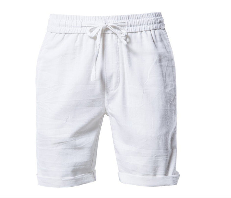 Summer Casual Shorts Men Cotton Solid Boardshort Bermuda Mens Drawstring Men Beach Shorts Sportswear