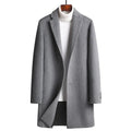 Autumn Winter Woolen Coat Men Slim Fit Long Woolen Blend Coat Thick Jacket Overcoat