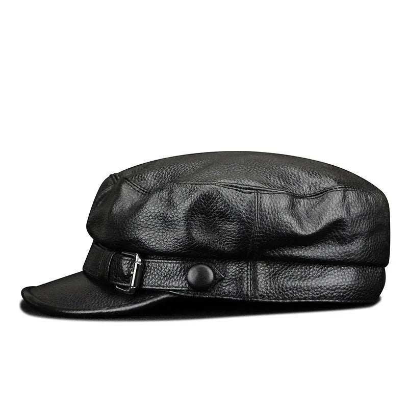 Autumn Leather Retro Visor Hat For Men Cap Street Soft Touch Bucket Women Hat