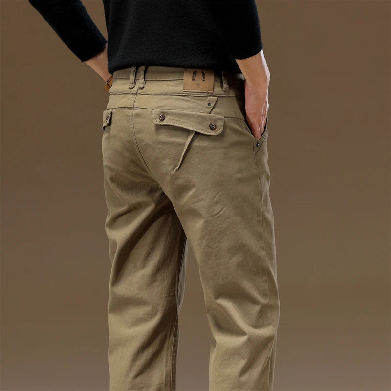 Casual Pants Men Autumn Simple and Versatile Comfortable Slim Straight Pants