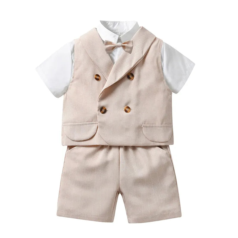 Baby Boy Clothes Set Gentlemen Kids 1-6 Years Child Wedding Birthday Toddler Outfits Vest+Pants+TShirt Costumes