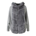 Fur Winter Coat Women Thick Warm Stand Collar Knitting Jacket Lady Outwear