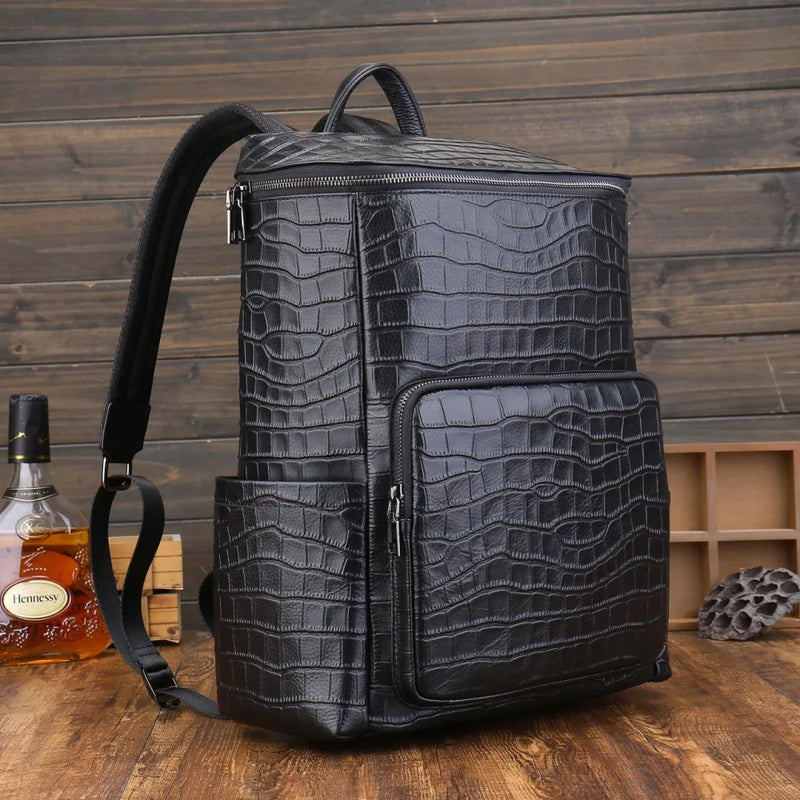 Leather Travel Backpack Men Business Backpack Large Rucksack for Men Laptop Bag