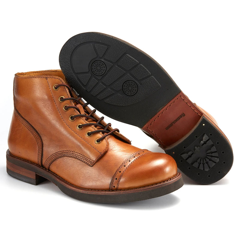 Handmade Precision Stitch Wear-Resistant Casual Boots Men Genuine Leather Shoes Combat Boots