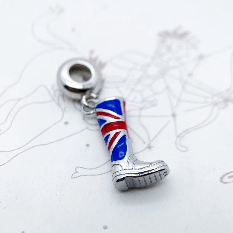 Brit Boot Pendant Charm For Men Women Party Spring 925 Sterling Silver Gifts