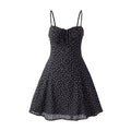 Elegant Women's Dress spaghetti strap chic party elegant Dresses summer black Flora Dress