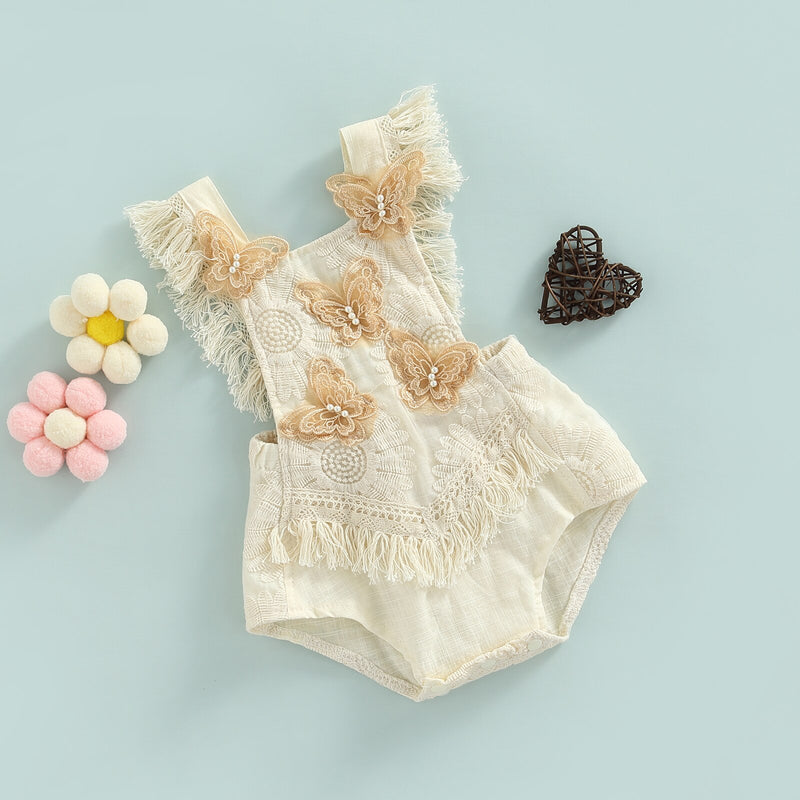 Baby Jumpsuits 0-24M Newborn Baby Girl Sleeveless Lace Butterfly Romper Infant Jumpsuits Sunsuit Summer Clothes Outfits