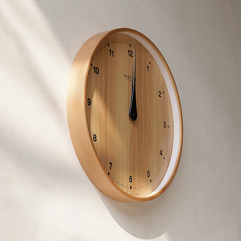 Original Wood Grain Silent Nordic Simple Wall Clock Household Personality Atmosphere Clock