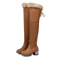 Winter Furry Warm Women Snow Boots knee Shoes