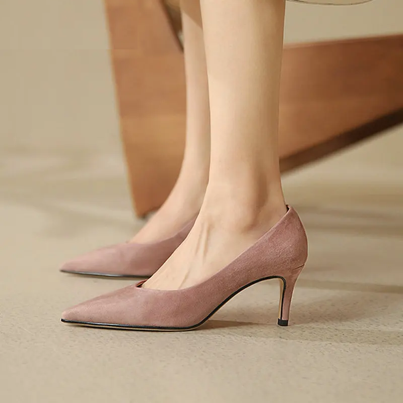 Women Shoes Summer Thin High Heels Elegant Toe Slip Female Pumps