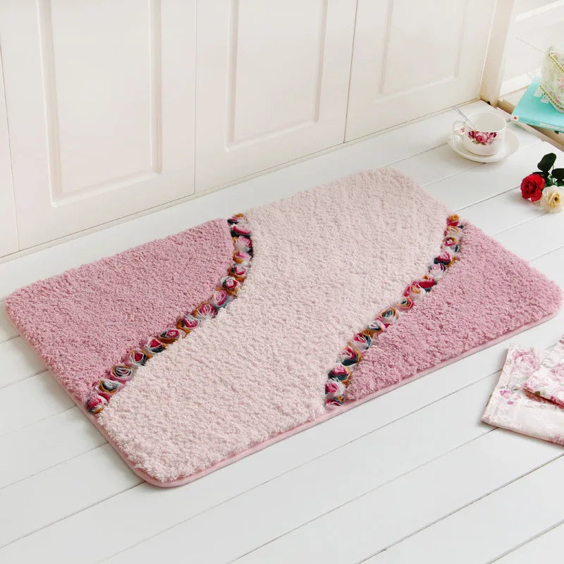 3d Flower Carpet Mat Living Dining Bedroom Area Rugs Slip Resistant Door Floor Mat Bathroom Rug Carpet Home Textile