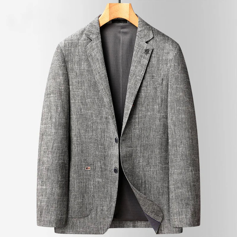 Linen Blazers Male Loose Business Casual Suit Jacket Luxury Outdoor Coats Spring Suits for Men