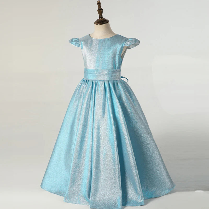 Children Dress for Little Girls Elegant Wedding Guest Long Ball Gowns Formal Kids