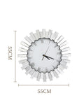 Glass spelling mirror wall clock light luxury modern creative clock living room porch wall hanging decorative clock