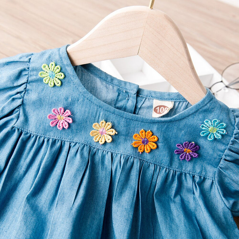 Baby Toddler Cutie Embroidered Floral Dress