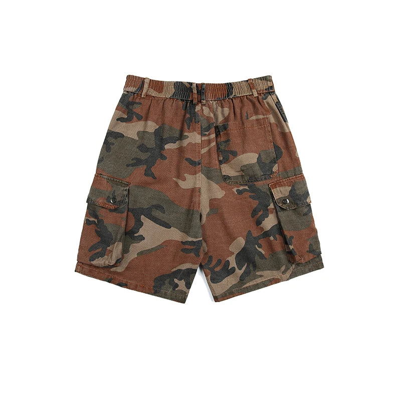 Camouflage Shorts Men Loose Casual Pendant Cargo Shorts Short Pants for Man