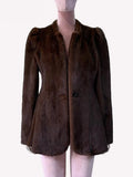 Autumn Winter Short Warm Soft Fitted Faux Mink Fur Blazer Women Elegant Luxury Chic Skirted Fluffy Jacket Coat