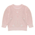 Toddler Baby Girls Knit Sweater Flower Embroidery Pullover Sweatshirt Top Kids Warm Fall Winter