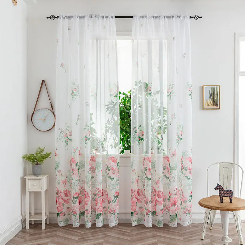 Curtain Gauze Yarn Tulle Curtains for Living Dining Room Bedroom Light-transmitting Decorative